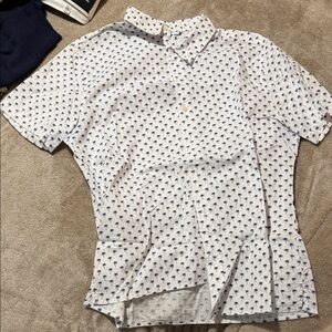 Goodfellow & Co White Shirt with Blue Pattern